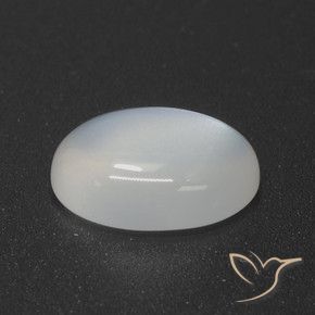 3.55 ct White Moonstone Stone, Natural Moonstone in Oval Cabochon Shape for Sale