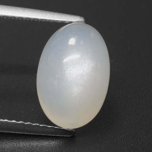 Translucent White Moonstone Gem - 4.4ct Oval Cabochon (ID: 460482)