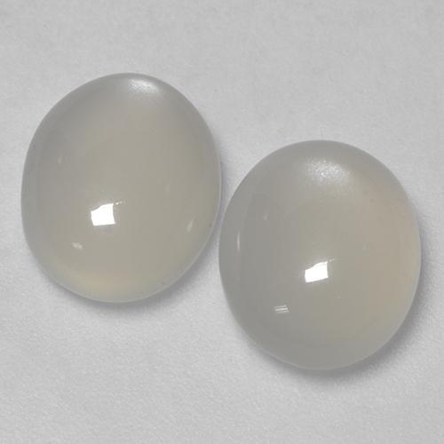 Cream White Mondstein Edelstein - 3.1ct Oval Cabochon (ID: 460537)