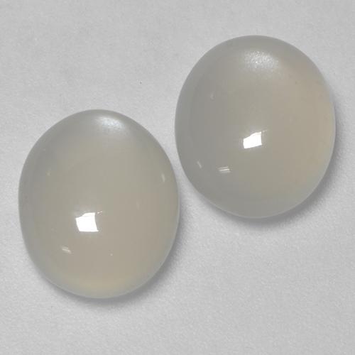 6.17 ctw White Moonstone Stones, Natural Moonstone in Oval Cabochon Shape for Sale