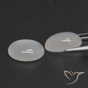 Moonstone Gemstones in 10 x 8 mm (calibrated) Size for Sale, Moonstone Stones in Translucent White Color
