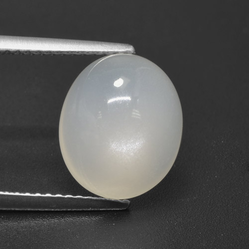 Cream White Moonstone Gem - 5.2ct Oval Cabochon (ID: 460568)