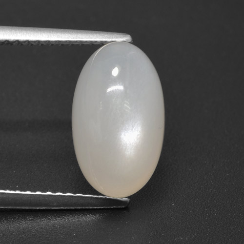 Loose 5.36 ct Oval White Moonstone Gemstone for Sale, 13 x 7.7 mm
