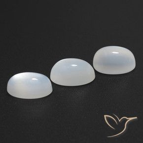 5.51 ctw White Moonstone Stones, Natural Moonstone in Oval Cabochon Shape for Sale