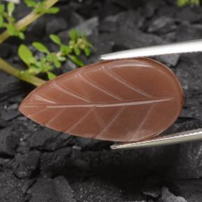 23.00 ct Orange Moonstone Stone, Natural Moonstone in Carved Leaf Shape for Sale