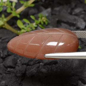 Moonstone Gemstone in 28.2 x 14.7 mm Size for Sale, Moonstone Stone in Medium Orange Color