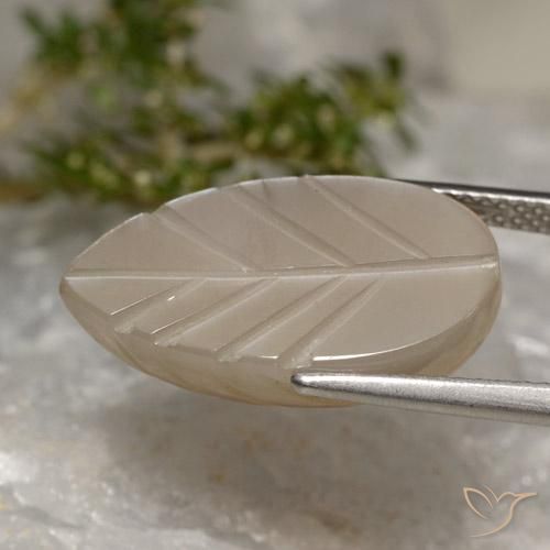 10.30 ct Brown Moonstone Stone, Natural Moonstone in Carved Leaf Shape for Sale