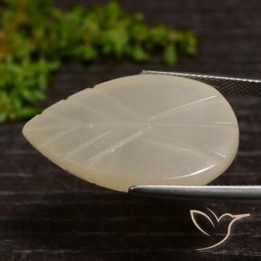 31.11 ct Brown Moonstone Stone, Natural Moonstone in Carved Leaf Shape for Sale