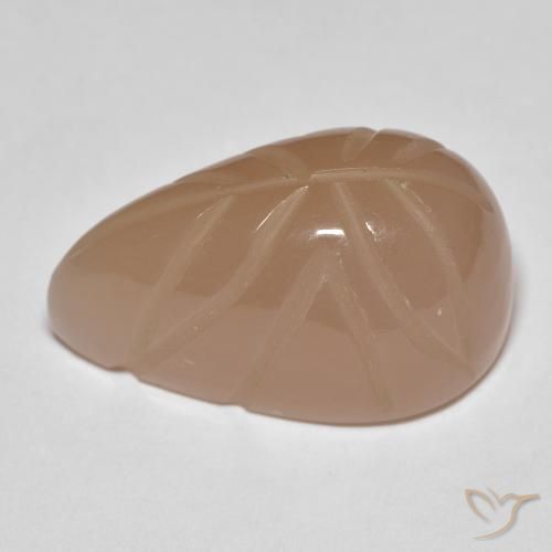 Moonstone Gemstone in 21.8 x 12.9 mm Size for Sale, Moonstone Stone in Medium Dark-Orange Color