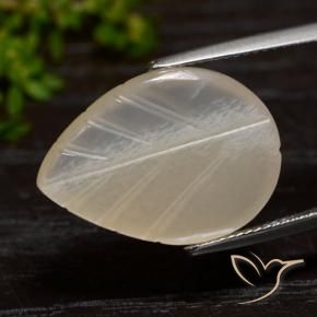 14.13 ct Brown Moonstone Stone, Natural Moonstone in Carved Leaf Shape for Sale