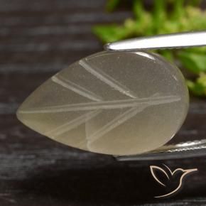 12.55 ct Brown Moonstone Stone, Natural Moonstone in Carved Leaf Shape for Sale