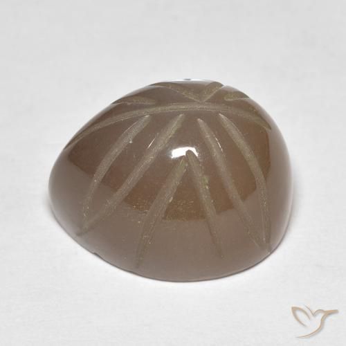 Moonstone Gemstone in 16 x 12.8 mm Size for Sale, Moonstone Stone in Medium Brown Color