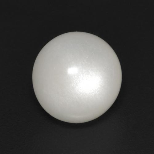Pale Greenish White Moonstone Gem - 2.4ct Round Cabochon (ID: 479954)
