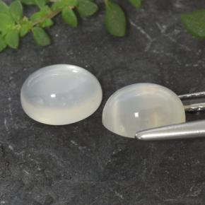 Moonstone Gemstones in 8 x 6 mm (calibrated) Size for Sale, Moonstone Stones in Translucent White Color