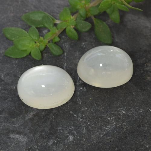3.32 ctw White Moonstone Stones, Natural Moonstone in Oval Cabochon Shape for Sale
