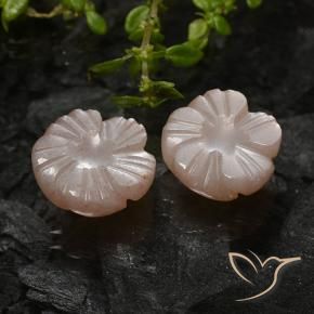 5.24 ctw Brown Moonstone Stones, Natural Moonstone in Carved Flower Shape for Sale