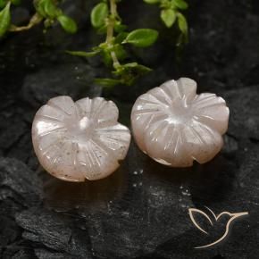 5.08 ctw Brown Moonstone Stones, Natural Moonstone in Carved Flower Shape for Sale