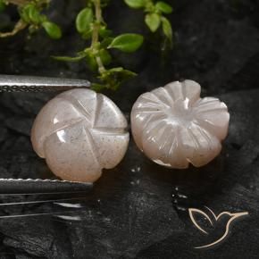 Moonstone Gemstones in 9.3 x 8.5 mm Size for Sale, Moonstone Stones in Light Caramel Brown Color