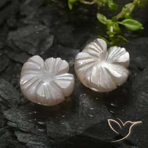 4.73 ctw Brown Moonstone Stones, Natural Moonstone in Carved Flower Shape for Sale