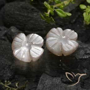 3.96 ctw Brown Moonstone Stones, Natural Moonstone in Carved Flower Shape for Sale