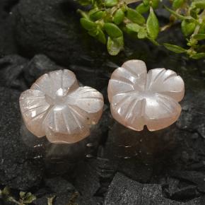 3.29 ctw Brown Moonstone Stones, Natural Moonstone in Carved Flower Shape for Sale