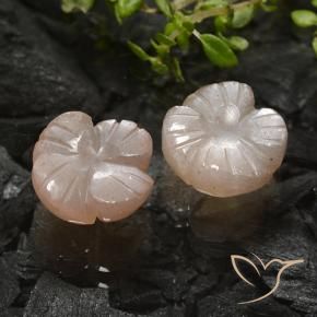 5.09 ctw Brown Moonstone Stones, Natural Moonstone in Carved Flower Shape for Sale