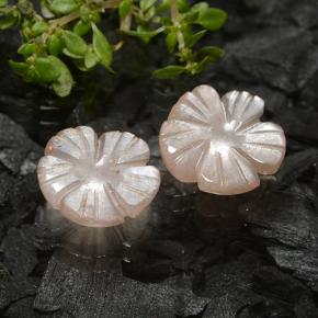 3.50 ctw Brown Moonstone Stones, Natural Moonstone in Carved Flower Shape for Sale