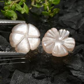 Moonstone Gemstones in 9.4 x 9.2 mm Size for Sale, Moonstone Stones in Very Light Brown Color