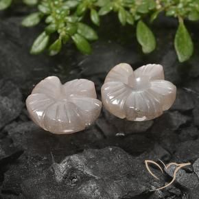 5.49 ctw Brown Moonstone Stones, Natural Moonstone in Carved Flower Shape for Sale