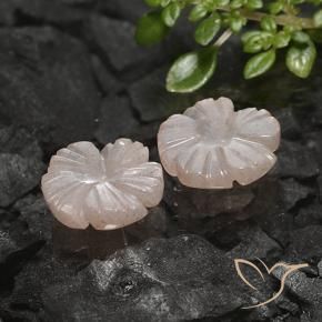 4.41 ctw Brown Moonstone Stones, Natural Moonstone in Carved Flower Shape for Sale