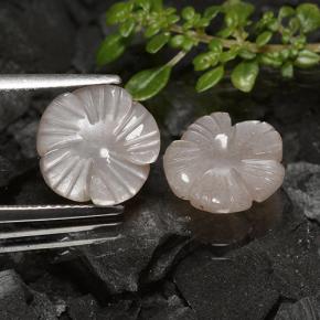 6.57 ctw Brown Moonstone Gemstones, Moonstone Gems in Carved Flower Shape for Sale.