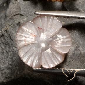 4.07 ct Brown Moonstone Stone, Natural Moonstone in Carved Flower Shape for Sale