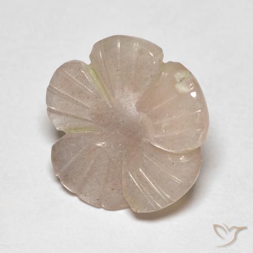 4.13 ct Brown Moonstone Stone, Natural Moonstone in Carved Flower Shape for Sale