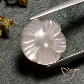 4.02 ct Brown Moonstone Stone, Natural Moonstone in Carved Flower Shape for Sale