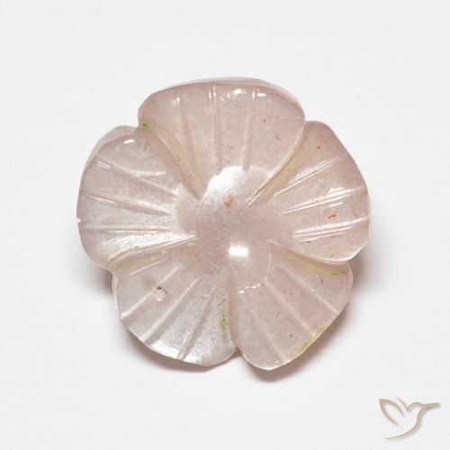 4.47 ct Pink Moonstone Stone, Natural Moonstone in Carved Flower Shape for Sale
