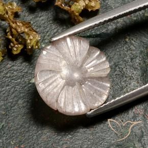 4.86 ct Brown Moonstone Stone, Natural Moonstone in Carved Flower Shape for Sale