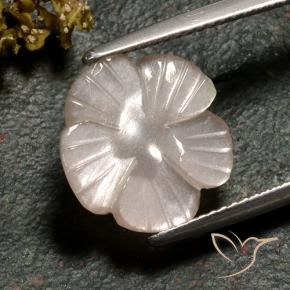 3.77 ct Brown Moonstone Stone, Natural Moonstone in Carved Flower Shape for Sale