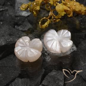 3.06 ctw Brown Moonstone Stones, Natural Moonstone in Carved Flower Shape for Sale
