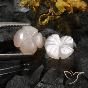 Moonstone Gemstones in 8 x 8 mm (calibrated) Size for Sale, Moonstone Stones in Very Light Brown Color