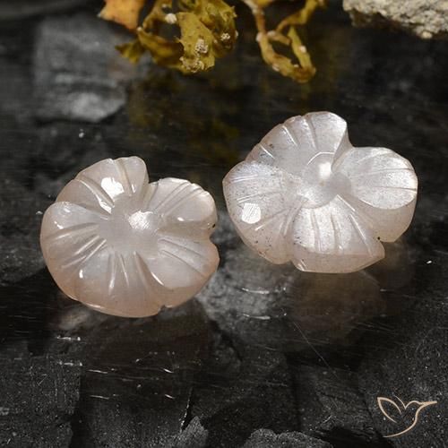 3.75 ctw Brown Moonstone Stones, Natural Moonstone in Carved Flower Shape for Sale