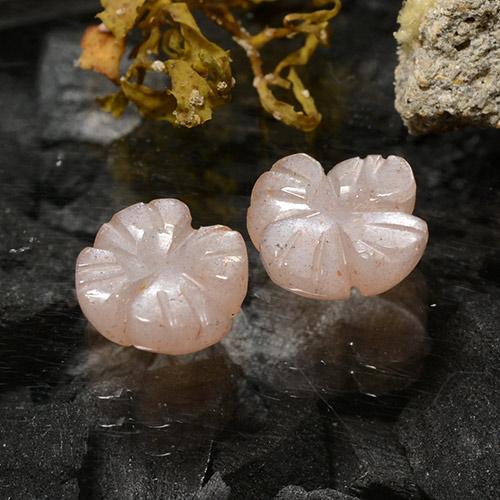 2.79 ctw Brown Moonstone Stones, Natural Moonstone in Carved Flower Shape for Sale