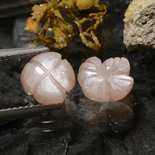 Moonstone Gemstones in 8.2 x 8.1 mm Size for Sale, Moonstone Stones in Light Caramel Brown Color