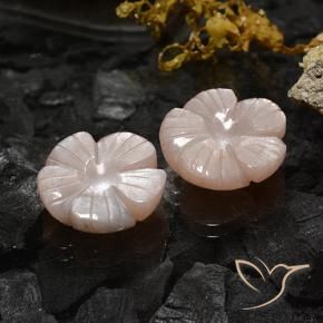 10.47 ctw Brown Moonstone Stones, Natural Moonstone in Carved Flower Shape for Sale
