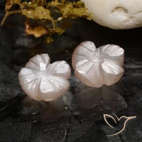 3.40 ctw Pink Moonstone Stones, Natural Moonstone in Carved Flower Shape for Sale