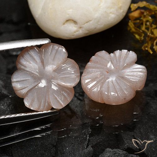 7.98 ct Brown Moonstone, 11.9 x 11.7 mm Carved From India, Photo A