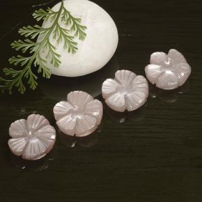 17.30 ctw Pink Moonstone Stones, Natural Moonstone in Carved Flower Shape for Sale