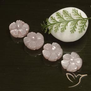 15.68 ctw Pink Moonstone Stones, Natural Moonstone in Carved Flower Shape for Sale