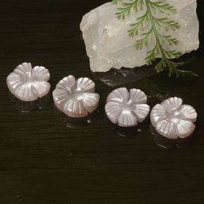 12.64 ctw Pink Moonstone Gemstones, Moonstone Gems in Carved Flower Shape for Sale.