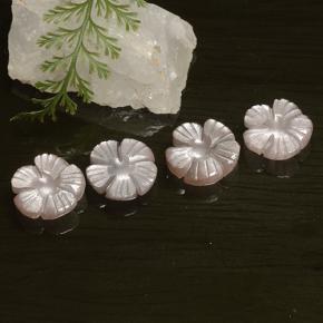 12.64 ctw Pink Moonstone Stones, Natural Moonstone in Carved Flower Shape for Sale