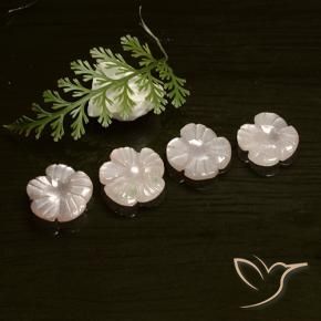 7.19 ctw Pink Moonstone Stones, Natural Moonstone in Carved Flower Shape for Sale